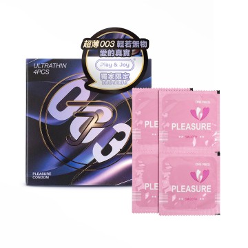 PLAY & JOY．樂趣衛生套-003超薄 (4入)