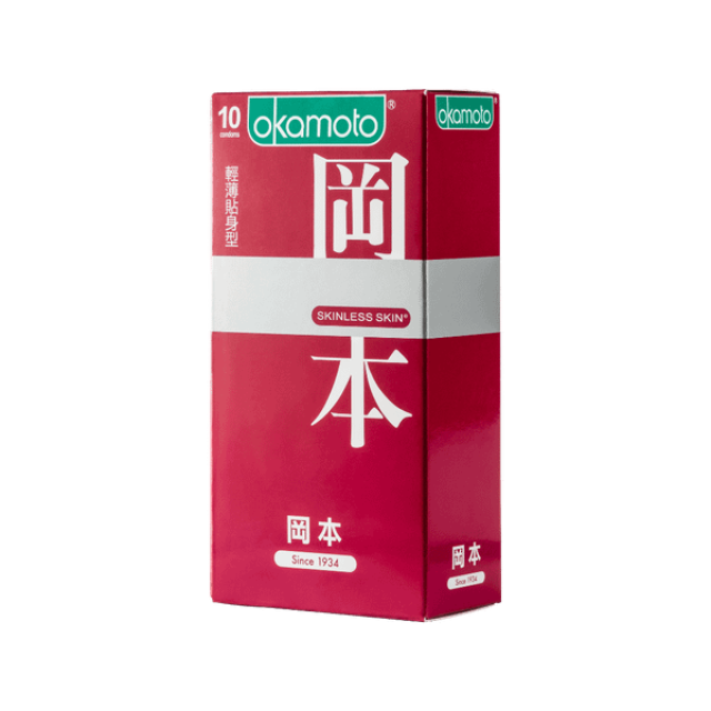 岡本．Skinless Skin 輕薄貼身型保險套（10入）