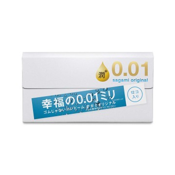 Sagami．相模元祖 0.01 PU極潤裝保險套（12入）