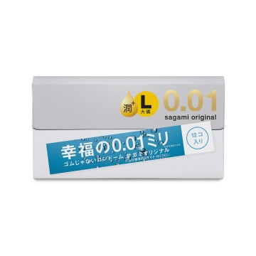 Sagami．相模元祖 0.01 PU極潤裝 加大Ｌ保險套（12入）