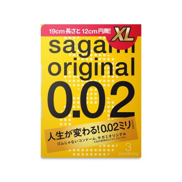 Sagami．相模元祖 0.02 極致薄 加大ＸＬ保險套（3入）